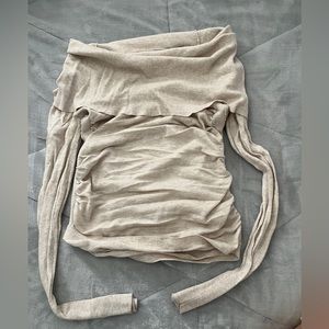 beige nude off shoulder top, size XS